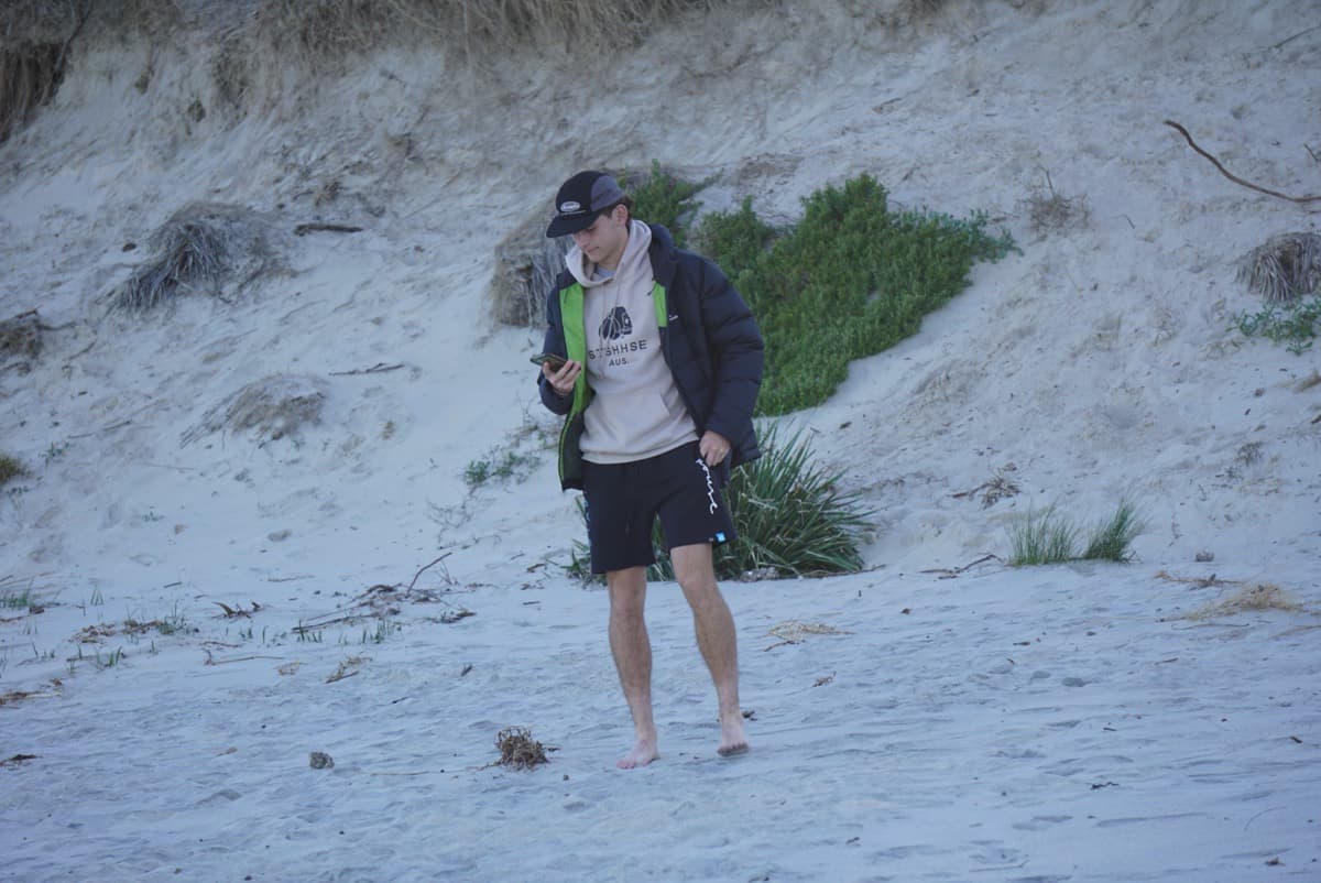 Max Reid on the beach in Forbes, NSW