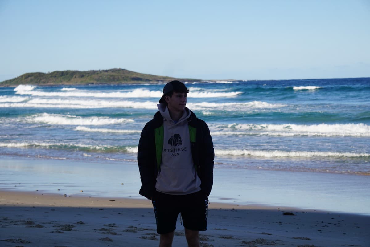Max Reid, host of The Open Tab, in Forbes, NSW